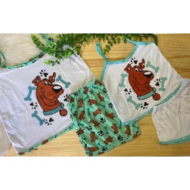 Imagem de Kit Mãe e Filha Pijama Alcinha Estampada Scooby Doo - FREEVEST MODA RI