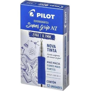 Imagem de Caneta Pilot Super Grip 0,7 Azul Caixa Com 12 Unidades