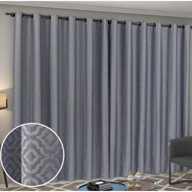 Imagem de Cortina Atena 3m x 2,80m Jacquard Semi Blackout Estampado - Paulo Ceza