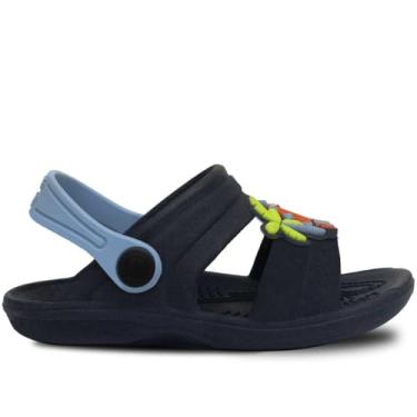 Imagem de Sandalia Papete Infantil Nº 21 ao 32 Babuche Dino Masculino Menino Leve Macio Antiderrapante 15.19 (Azul Marinho, BR, Criança de 1 a 3 anos, Numérico, 24)
