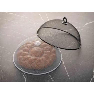 Imagem de Tampa Protetora Cobre Bolo Pudim Alimentos Telada Metal - LYOR, Preto