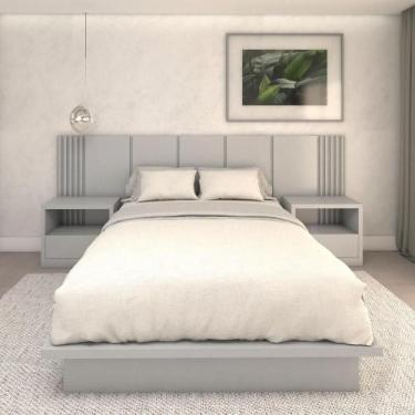 Imagem de Kit Quarto MDF Sob Medida Queen Com Cabeceira 3,0m e 2 Mesas - Casa La