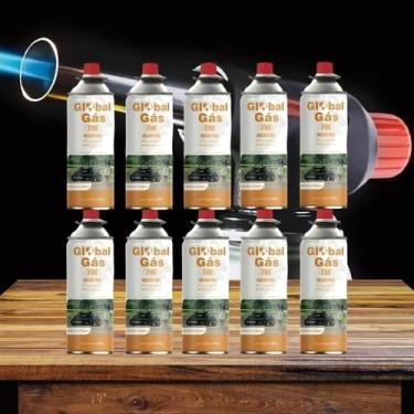 Imagem de Kit 10 refil gás butano para fogareiro e maçarico globalmix 227g artes