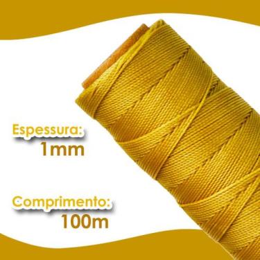 Imagem de Cordão Encerado 1mm - Fio Cordone Mostarda - 100 Metros - Nybc