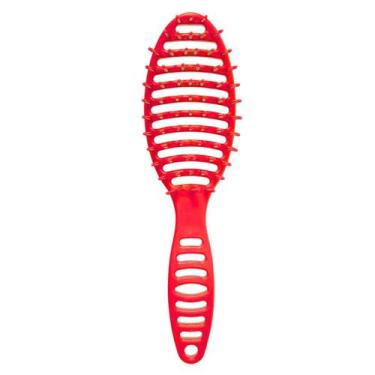 Imagem de Escova De Plástico Oval Vazada Pop Color Linha Bonitta, Vemelho