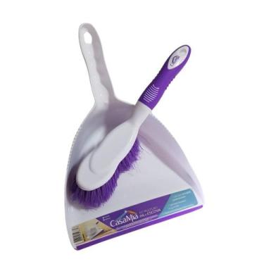 Imagem de Kit Multiuso Pá De Lixo E Escova De Mão P/ Limpeza CasaMia, Branco