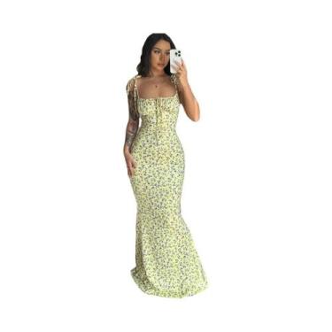 Imagem de Vestido Longo Floral Bodycon Elegante para Mulheres - Verão, Praia e F