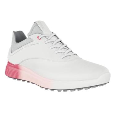 Imagem de ECCO Sapato de golfe masculino S-Three Gore-tex impermeável, Branco/chiclete, 5-5.5