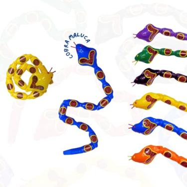 Imagem de 100 Cobra de Brinquedo, Cobra Articulada, Brincadeira Infantil, Colorida, Naja Kit Lembrancinha Festa