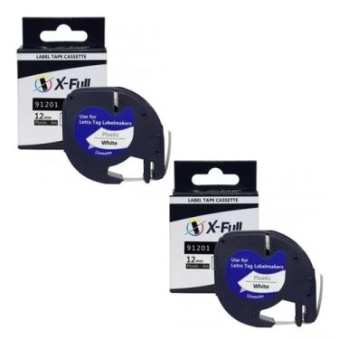 Imagem de 2 Fitas 91201 91201t Compatível Dymo Letratag Plastica Branc - Masterp