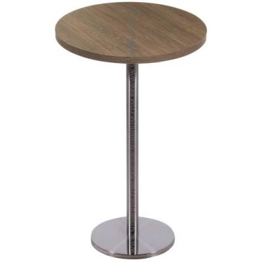 Imagem de Mesa Bistro Georgia 70 cm Tampo Imbuia Redondo Base Inox - 37640 - Sun
