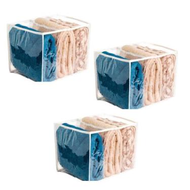 Imagem de Kit 3 Colmeias Organizadoras Branco 40x30cm - 3 Nichos Gavetas Guarda-