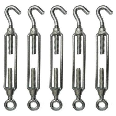 Imagem de Kit 10 Esticador Cabo de Aço C/ Gancho e Olhal em Aço 5/16 - Starfer