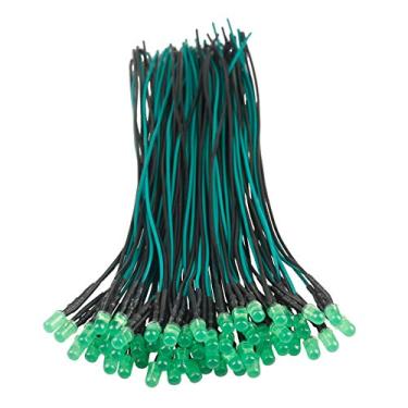 Imagem de EDGELEC 50 peças de luzes LED verdes de 12 volts 5 mm que emitem diodos, pré-fio 12 V CC 12 V, lentes coloridas difusas, lâmpadas de LED pequenas