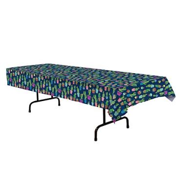 Imagem de Beistle Capas de mesa coloridas de cacto, 2 peças, decorações de festa ocidental, 137 x 274 cm, multicoloridas