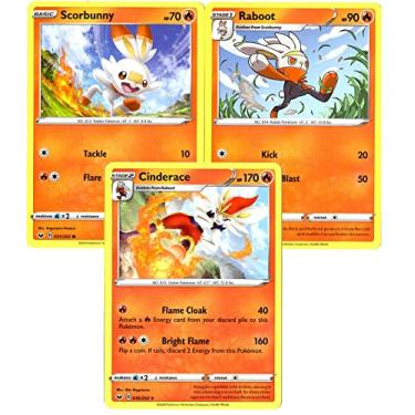 Imagem de Pokemon Cinderace 36/202 - Sword & Shield - Rare - Evolution Card Lot - Raboot & Scorbunny