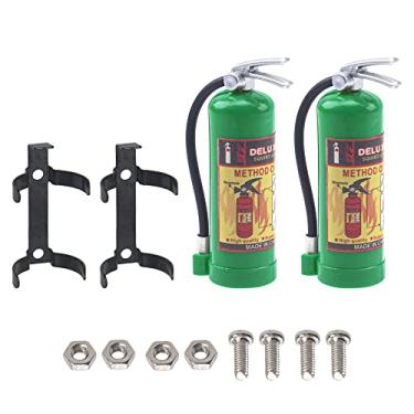 Imagem de HIRCQOO 2Pcs 1/10 RC Scale Fire Extinguishers with Stickers Decoration Accessories Compatible with Traxxas TRX4 Axial SCX10 Redcat Gen7 D90 TF2 CC01 HSP 1/10 RC Rock Crawler (Green)