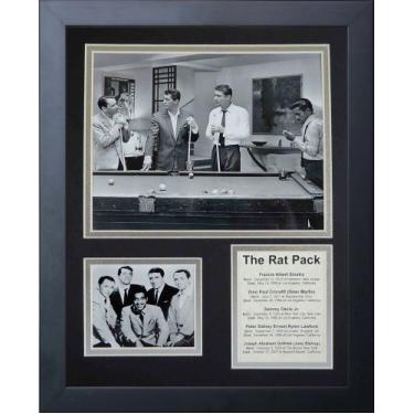 Imagem de Mesa de bilhar colecionável The Rat Pack Group | Colagem de fotos emoldurada para decoração de parede - 30,5 x 38,1 cm | Legends Never Die (16214U)