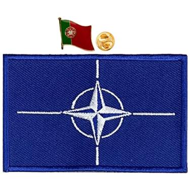 Imagem de A-ONE Emblema 3D com símbolo da NATO + broche esmaltado país de Portugal, aplique para chapéu de guarnição boina capacete jeans tecido uniforme de batalha Molle bolsa de lona jaqueta bomber nº 422+076P