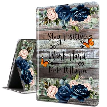 Imagem de Capa para Samsung Galaxy Tab S6 Lite 10,4 polegadas 2022/2020 modelo (SM-P610/P613/P615/P619), capa inteligente de couro PU com suporte e hibernação automática - citação inspiradora floral