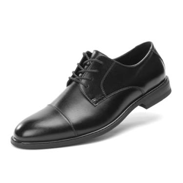Imagem de Cusolemore Oxfords clássicos para homens, Ponta de asa Príncipe Sapatos formais modernos com cadarço, Biqueira redonda, Sola de TPR BLACK 47