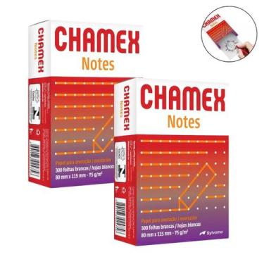 Imagem de Kit 2 Mini Bloco Anotação s/pauta Chamex Notes 75g 80x115mm
