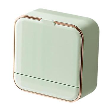 Imagem de IEUDNS Suporte para saboneteira para parede de chuveiro autodrenante à prova d'água com bandeja de drenagem caixa de proteção à prova de poeira recipiente de, Verde