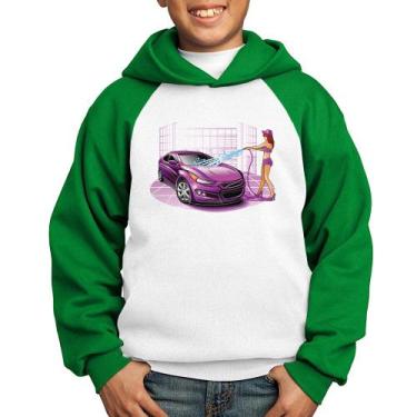 Imagem de Moletom Infantil Lava Jato Carro Roxo - Foca na Moda, Branco, Verde, 2