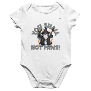 Imagem de Body Bebê Algodão You shall not paws - Foca na Moda, Branco, G