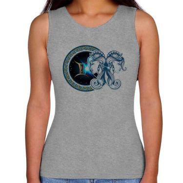 Imagem de Regata Feminina Signo Gêmeos Astrologia - Foca na Moda, Cinza, GG