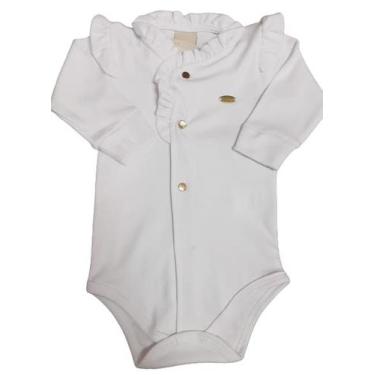 Imagem de Body Longo Luxo Bebê Menina Suedine Enxoval Katita Kids 2555, P ( 3 - 