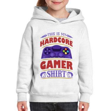 Imagem de Moletom Infantil Hardcore Gamer - Foca na Moda, Branco, 10