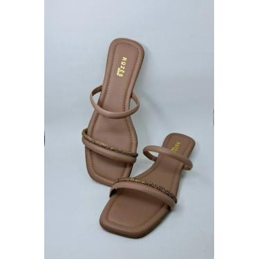 Imagem de Sandália Rasteirinha Feminina com Brilho Strass Sandalia Rasteira Femi