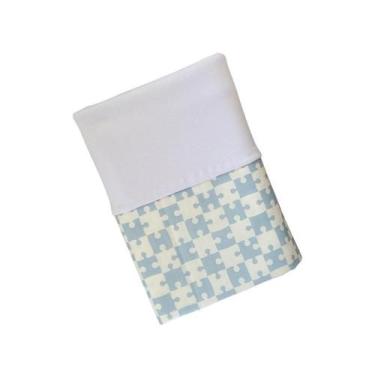 Imagem de Fronha Avulsa 50x70cm Decorada Infantil Puzzle Malha Branca Arrumadinh