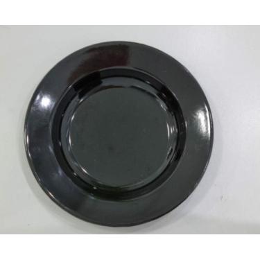 Imagem de 01 Prato Esmaltado Ágata Original 22cm Cor Preto Postagem Rápida - Met
