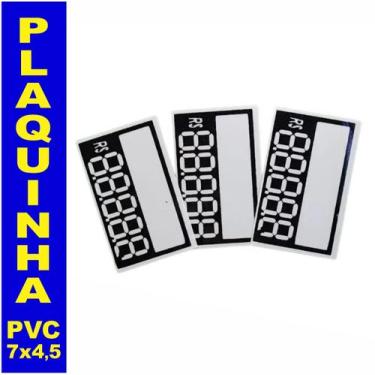Imagem de 50 Plaquinhas de Pvc Preços 7x4,5 Reutilizável - StarColor, Preto e Br