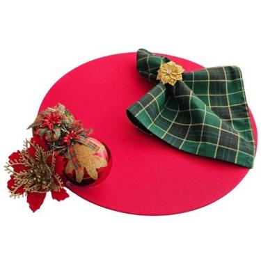 Imagem de Kit Natal: 6 Capas + Bases MDF + Guardanapos + Anéis Decorativos - Cri