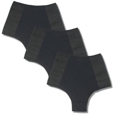 Imagem de Kit 3 Calcinha Cinta Modeladora Cintura Alta Segura Culote - VIÉRE, GG