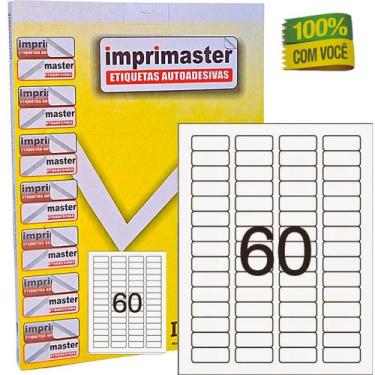 Imagem de Etiqueta Adesiva Imprimaster Carta - 16,93 Mm X 44,45 Mm - 60 Etiqueta