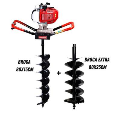 Imagem de Perfurador De Solo Kawashima ED43 42.7cc Com Broca 15 cm + Broca Dupla
