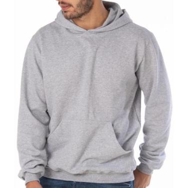 Imagem de Blusa Moletom flanelada Com Bolsos Canguru e Capuz masculina e feminin