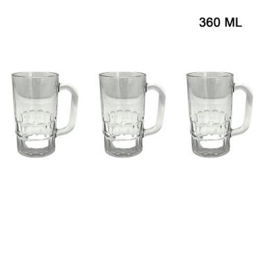 Imagem de Conjunto Caneca de Chopp de Vidro 360ml - ETILUX IMP E DIST DE ARTIG C