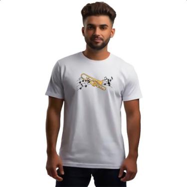 Imagem de Camiseta Unissex Trombone notas musicais - Alearts, GG