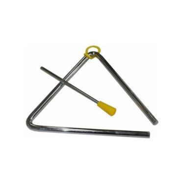 Imagem de Triângulo Musical Aço Cromado 25cm Liverpool TR 25+Batedor