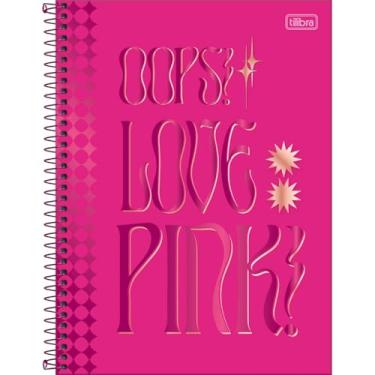 Imagem de Tilibra - Caderno Espiral Capa Dura Universitário Connect 1 Matéria Love Pink 80 Folhas - Ops Love Pink Fundo Rosa Liso