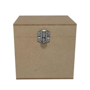 Imagem de Caixa Quadrada com Dobradiça e Fecho Personalizado 10x10x10 Kit 5un Md