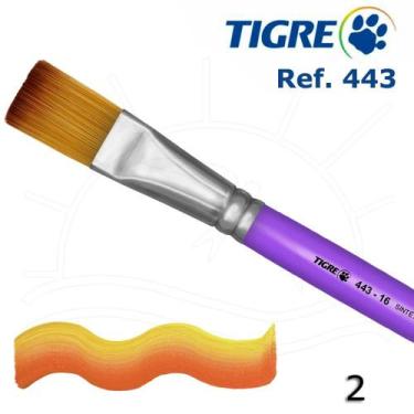 Imagem de Pincel Tigre 443 - Chato Sintético Mesclado, 02