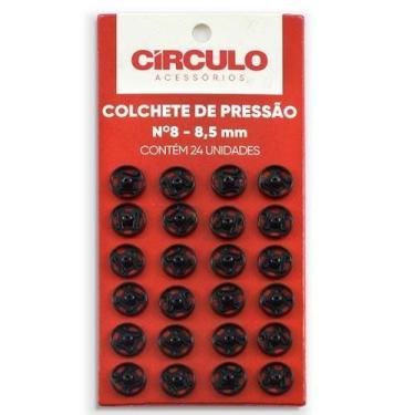 Imagem de Colchete de Pressão Nº 08 - 24 Unidades - CÍRCULO, 20 - PRETO