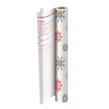 Imagem de Plástico Adesivo DAC Tak Flores Bege - 45cm x 2 Metros