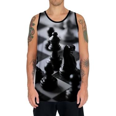 Imagem de Camiseta Regata Jogo Tabuleiro Xadrez Rei Torre Rainha HD 14 - Enjoy S